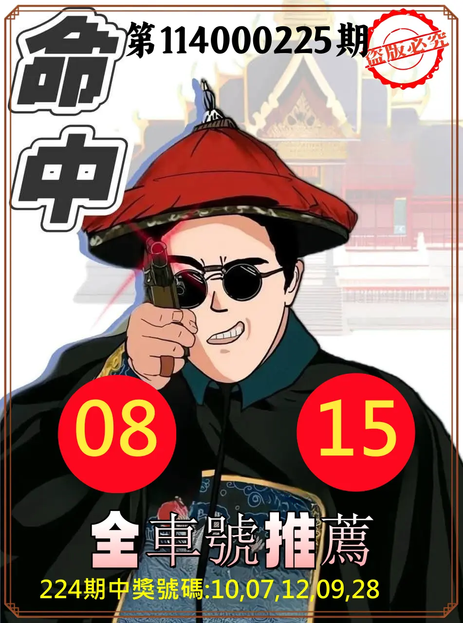 今彩539第114000225期(09/16)今彩539全車2中2命中推薦