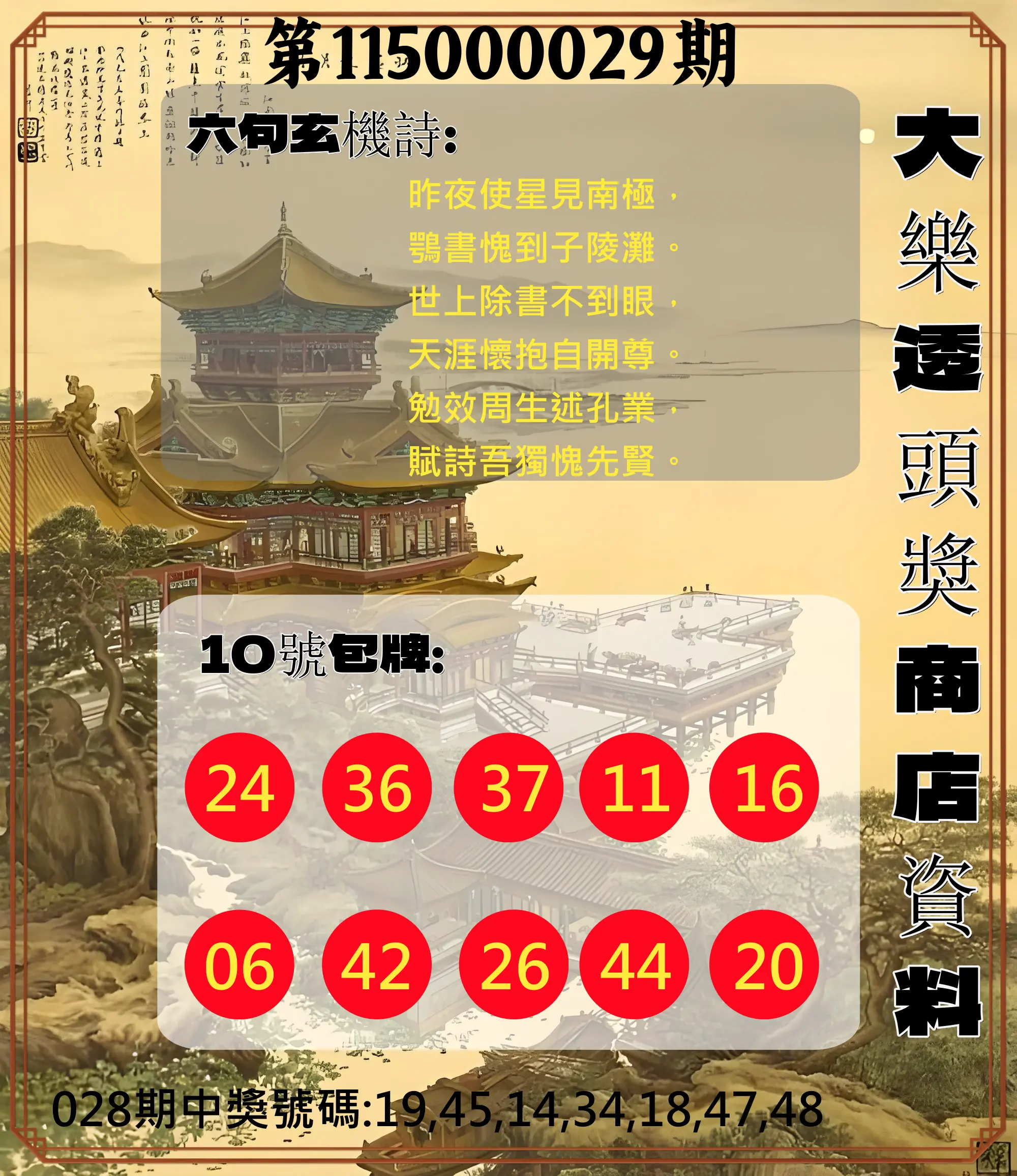 大樂透第115000029期(02/28)大樂透頭獎商店資料