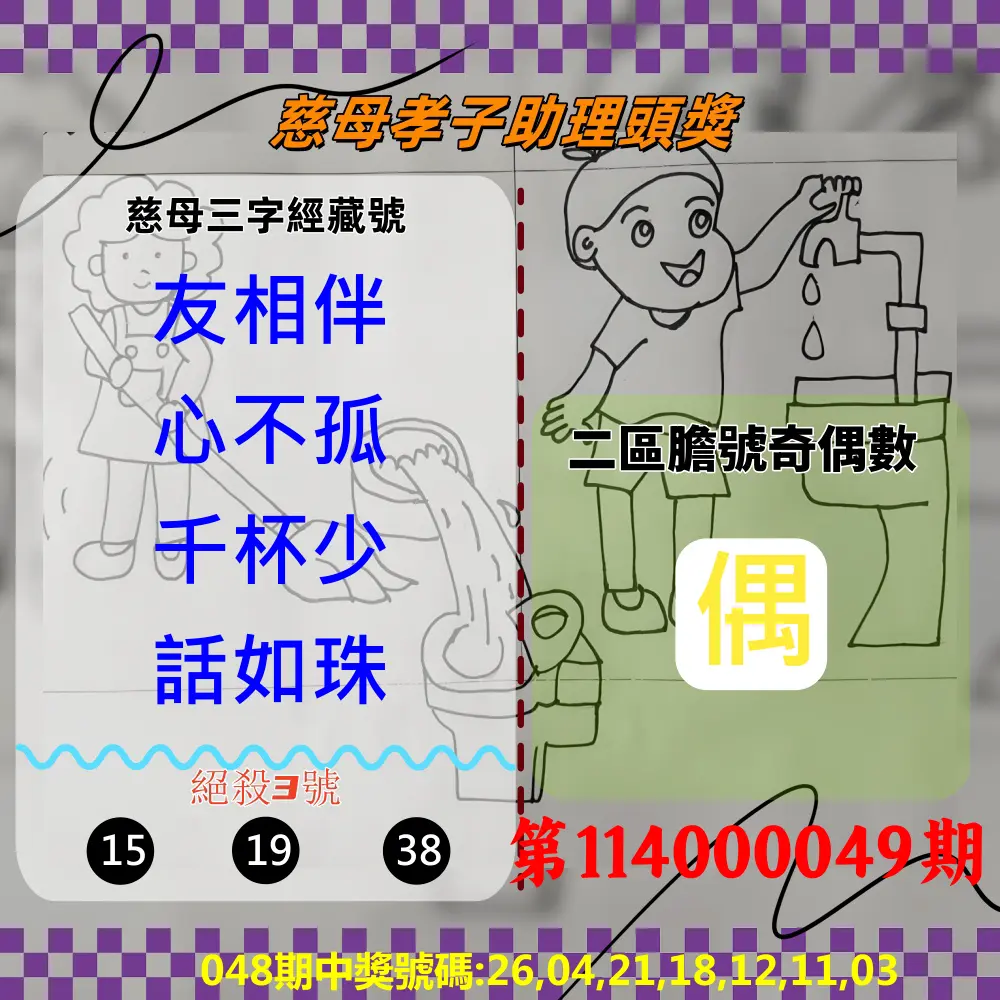 威力彩第114000049期慈母孝子助理頭獎