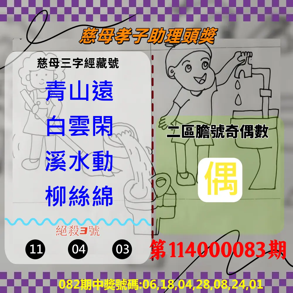威力彩第114000083期(10/16)慈母孝子助理頭獎