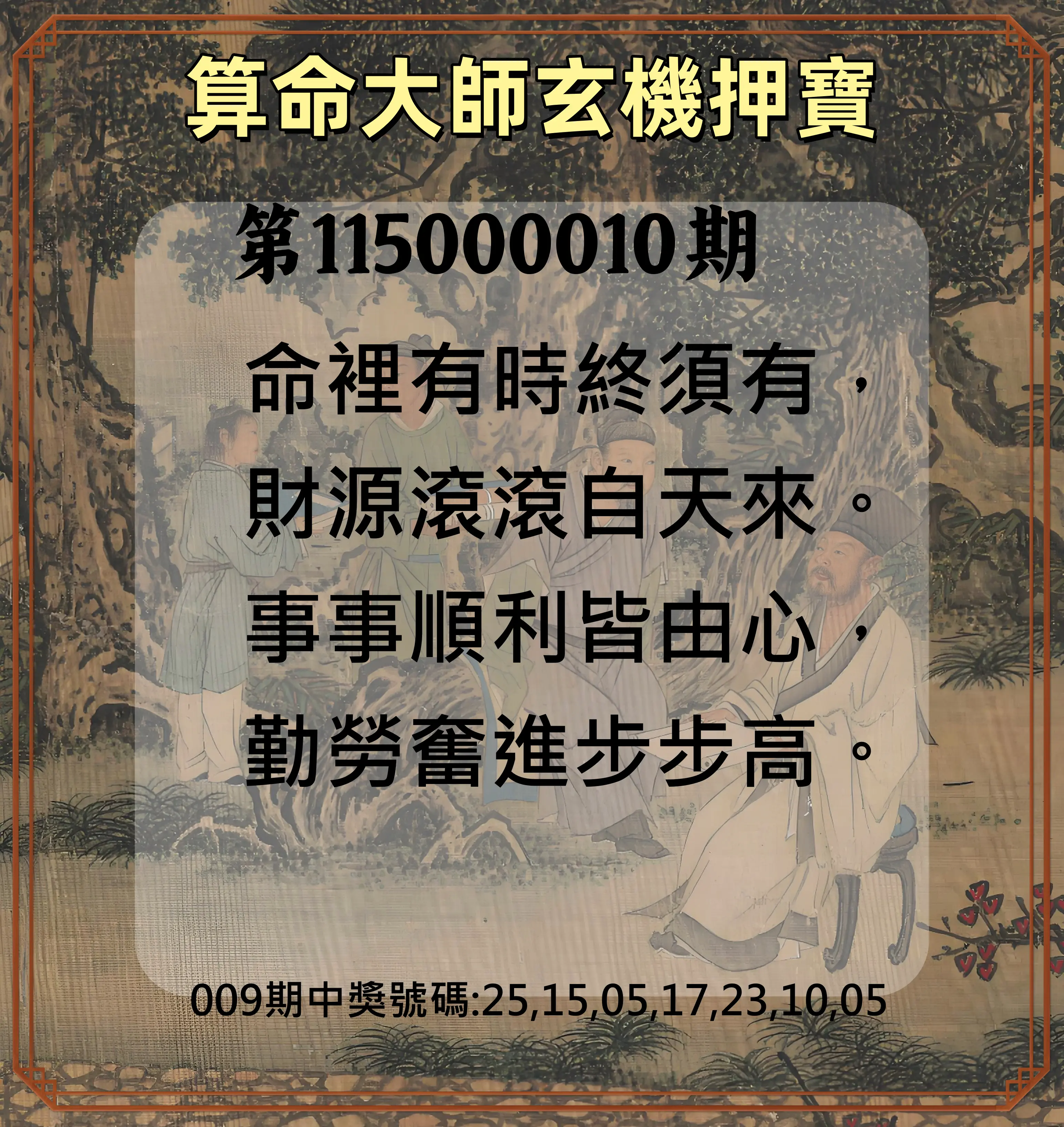 威力彩第115000010期(02/02)算命大師玄機押寶