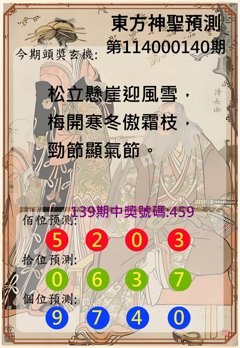 3星彩第114000140期東方神聖預測