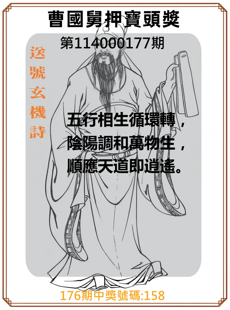 3星彩第114000177期(07/22)曹國舅押寶頭獎