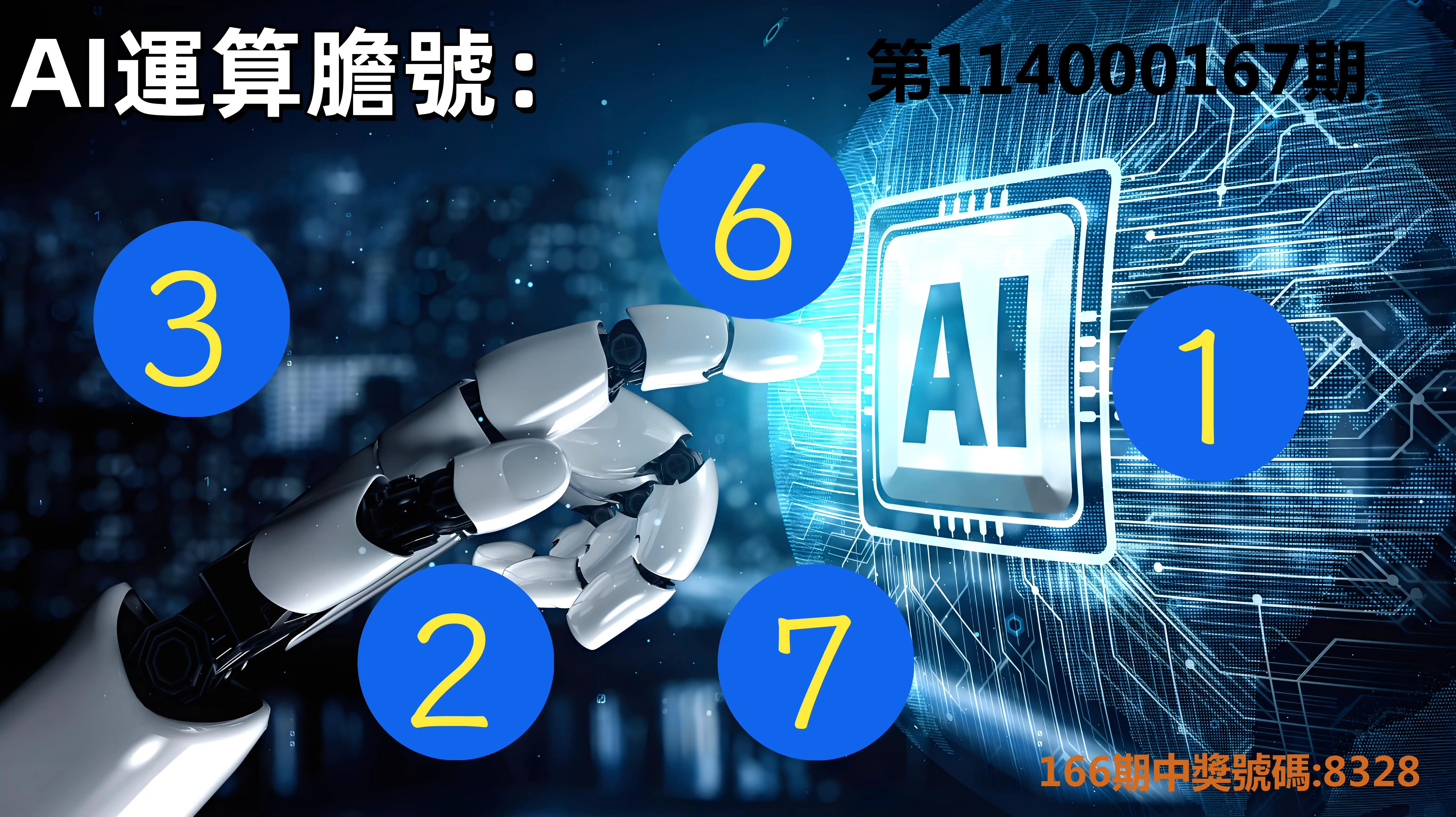 4星彩第114000167期(07/10)AI運算膽號