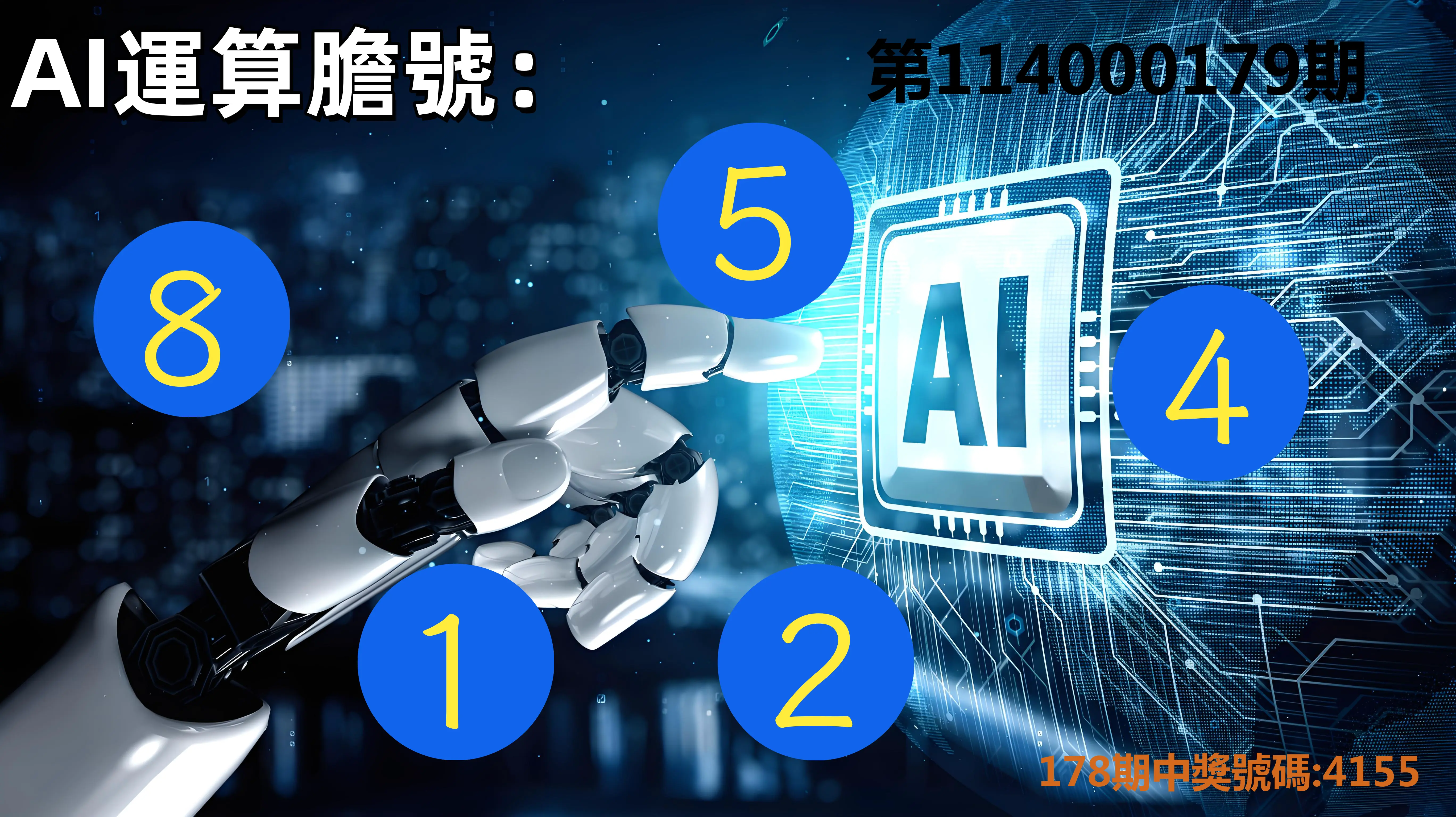 4星彩第114000179期(07/24)AI運算膽號