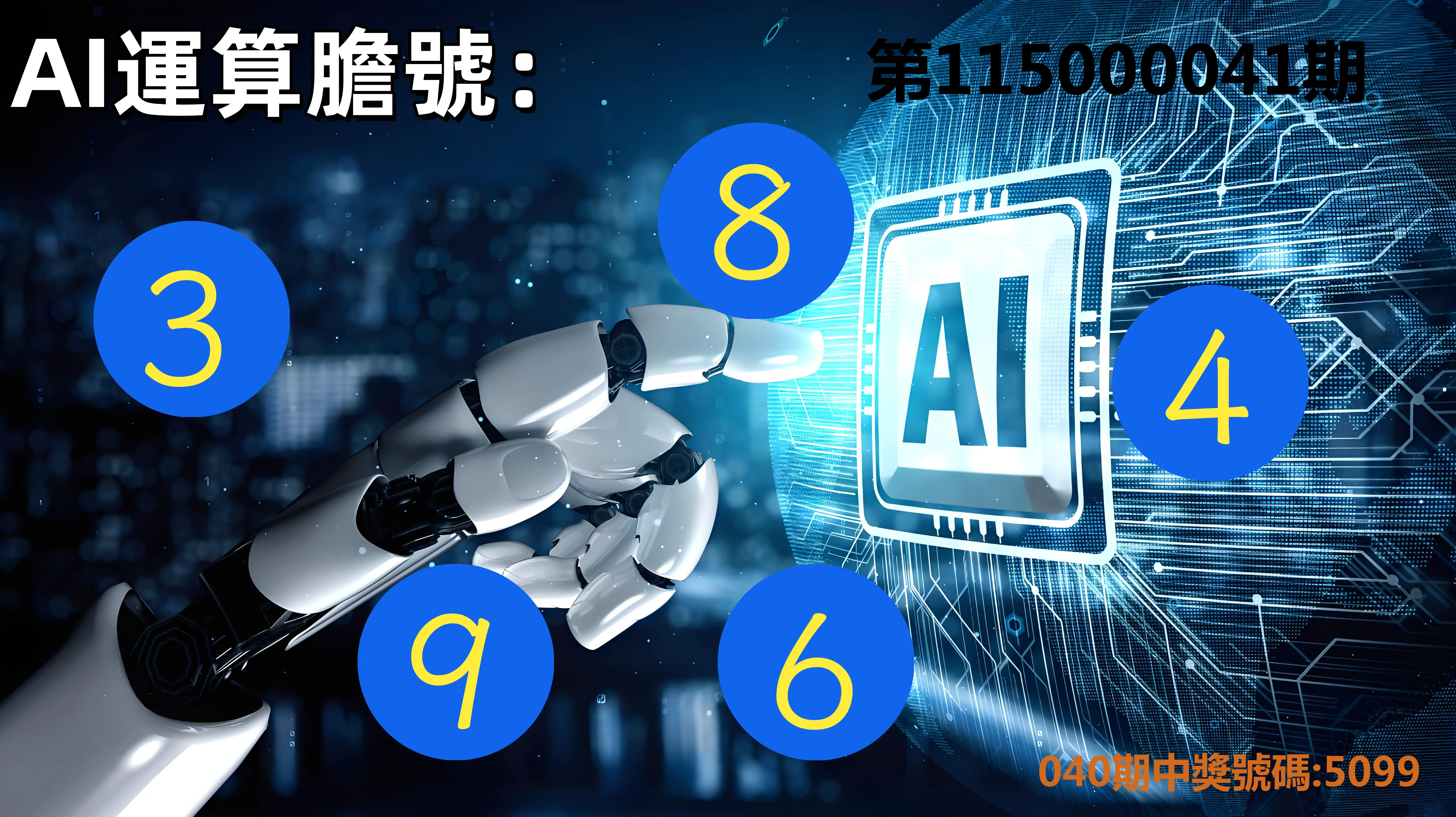 4星彩第115000041期(02/16)AI運算膽號