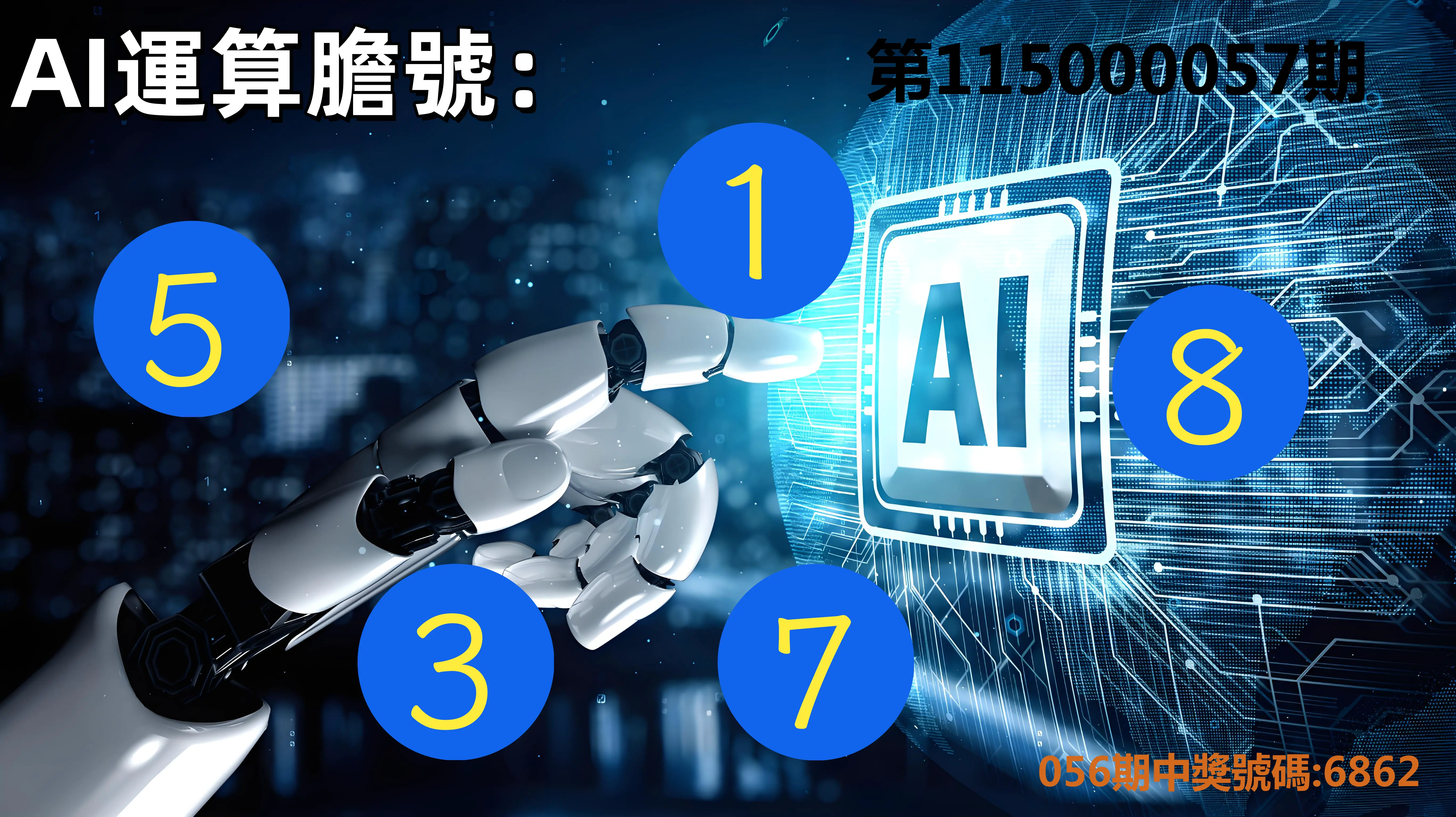 4星彩第115000057期(03/04)AI運算膽號